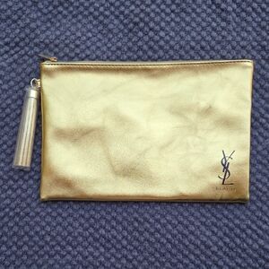 Yves Saint Laurent Gold and Black Eco-Friendly Makeup Bag Pouch